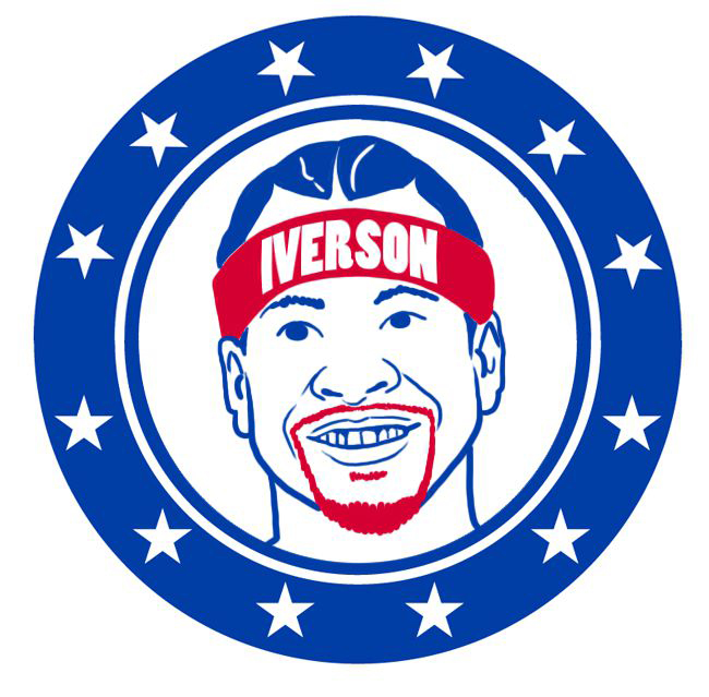 Philadelphia 76ers Iverson Logo iron on transfers